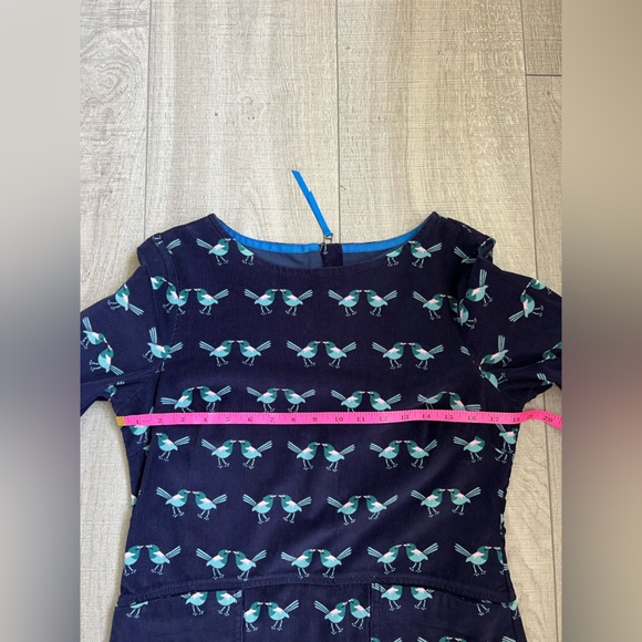 Boden Corduroy Love Bird Print Dress - Picture 2 of 9